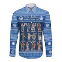 Greece Christmas Long Sleeve Button Shirt The Twelve Gods Of Olympus - Wonder Print Shop