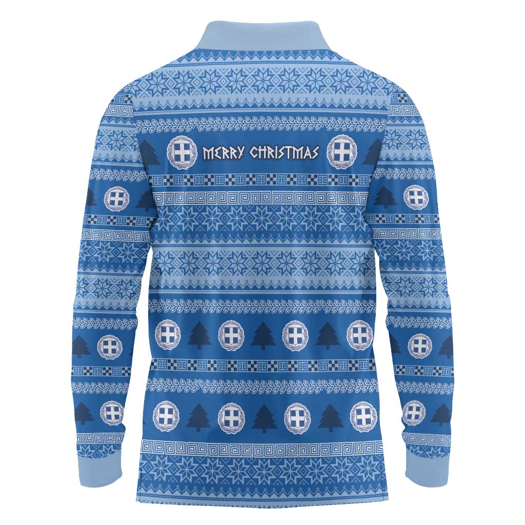 Greece Christmas Long Sleeve Polo Shirt The Twelve Gods Of Olympus - Wonder Print Shop