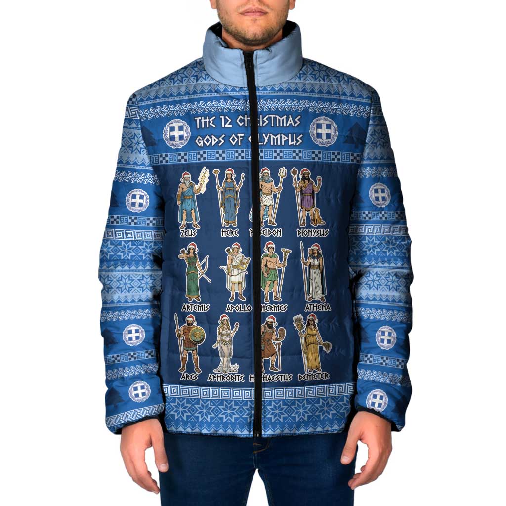 Greece Christmas Padded Jacket The Twelve Gods Of Olympus - Wonder Print Shop