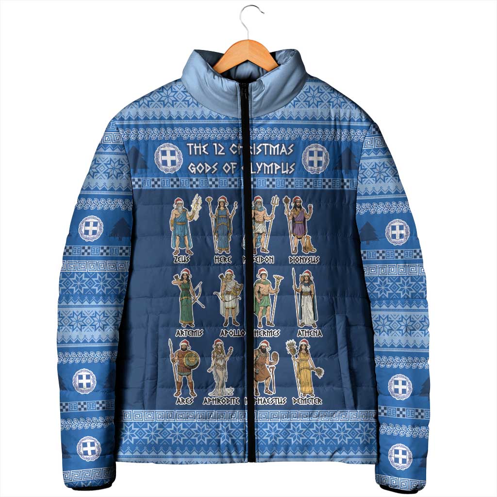 Greece Christmas Padded Jacket The Twelve Gods Of Olympus - Wonder Print Shop