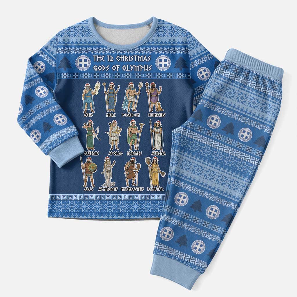 Greece Christmas Pajama Set The Twelve Gods Of Olympus - Wonder Print Shop