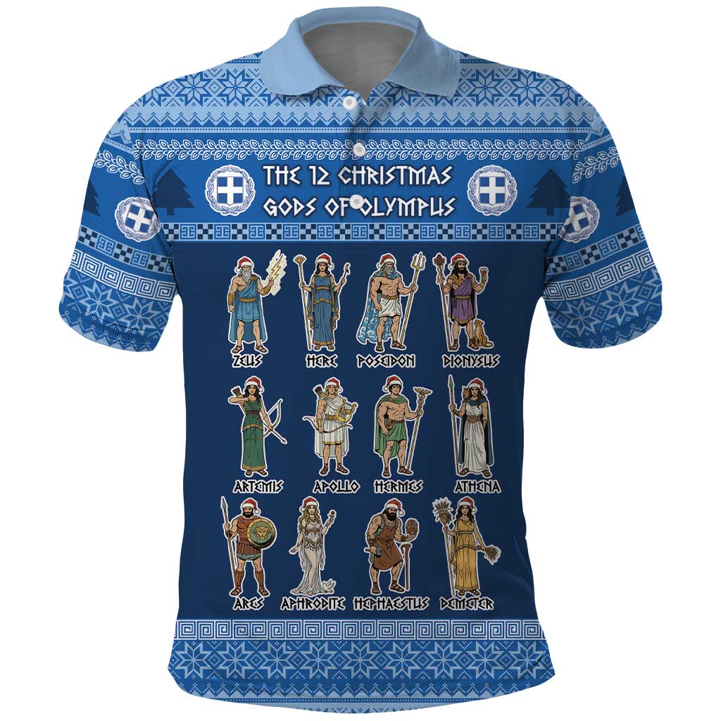 Greece Christmas Polo Shirt The Twelve Gods Of Olympus - Wonder Print Shop