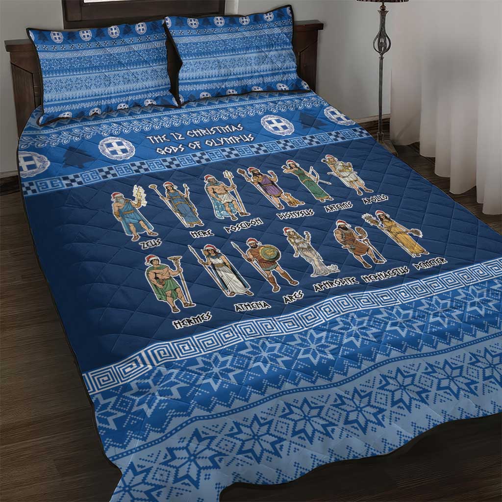 Greece Christmas Quilt Bed Set The Twelve Gods Of Olympus - Wonder Print Shop