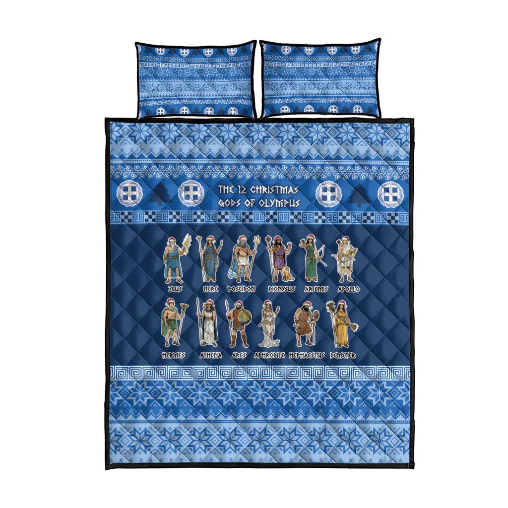 Greece Christmas Quilt Bed Set The Twelve Gods Of Olympus - Wonder Print Shop