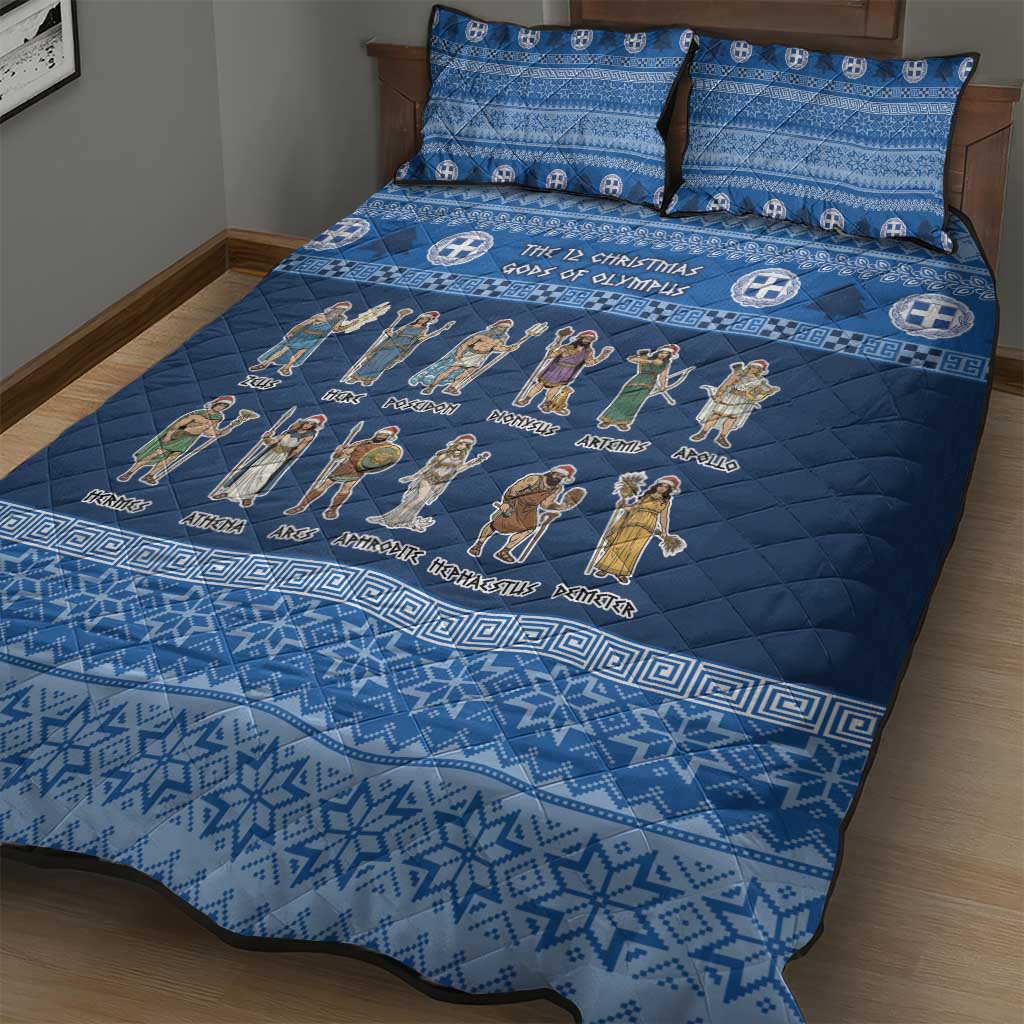 Greece Christmas Quilt Bed Set The Twelve Gods Of Olympus - Wonder Print Shop
