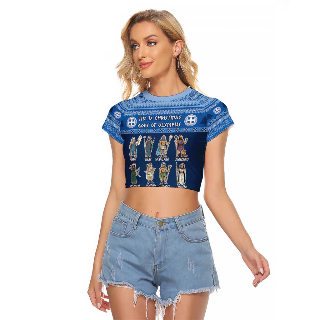 Greece Christmas Raglan Cropped T Shirt The Twelve Gods Of Olympus - Wonder Print Shop