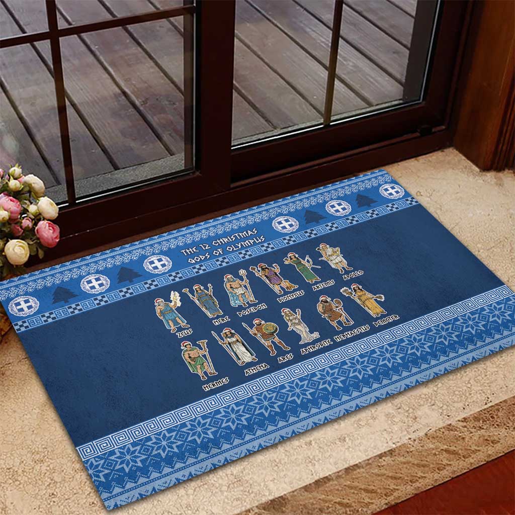Greece Christmas Rubber Doormat The Twelve Gods Of Olympus - Wonder Print Shop