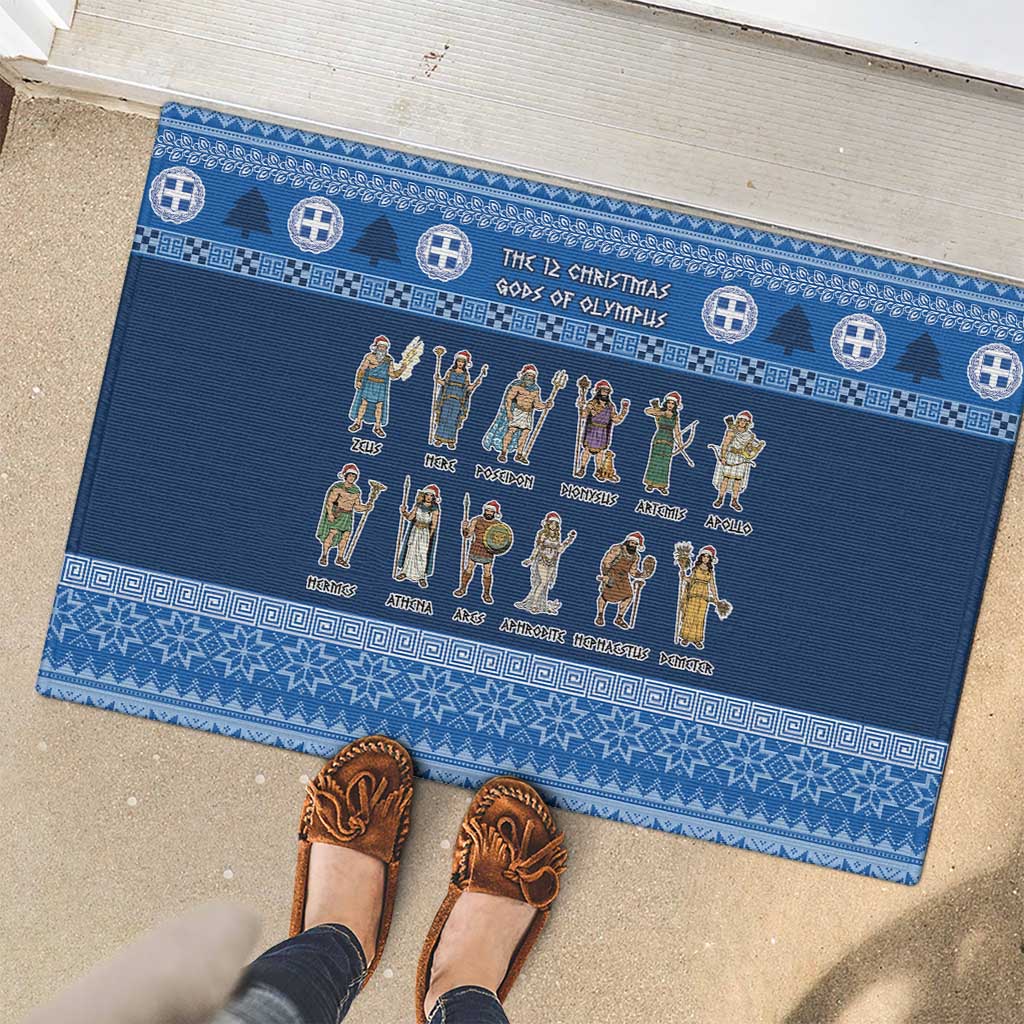 Greece Christmas Rubber Doormat The Twelve Gods Of Olympus - Wonder Print Shop