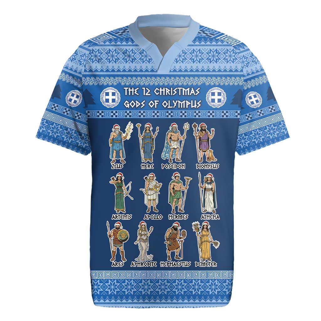 Greece Christmas Rugby Jersey The Twelve Gods Of Olympus - Wonder Print Shop