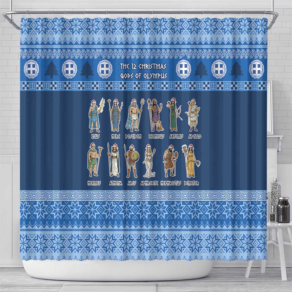 Greece Christmas Shower Curtain The Twelve Gods Of Olympus - Wonder Print Shop