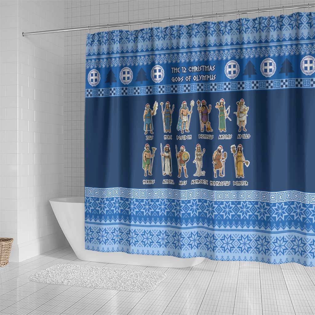 Greece Christmas Shower Curtain The Twelve Gods Of Olympus - Wonder Print Shop