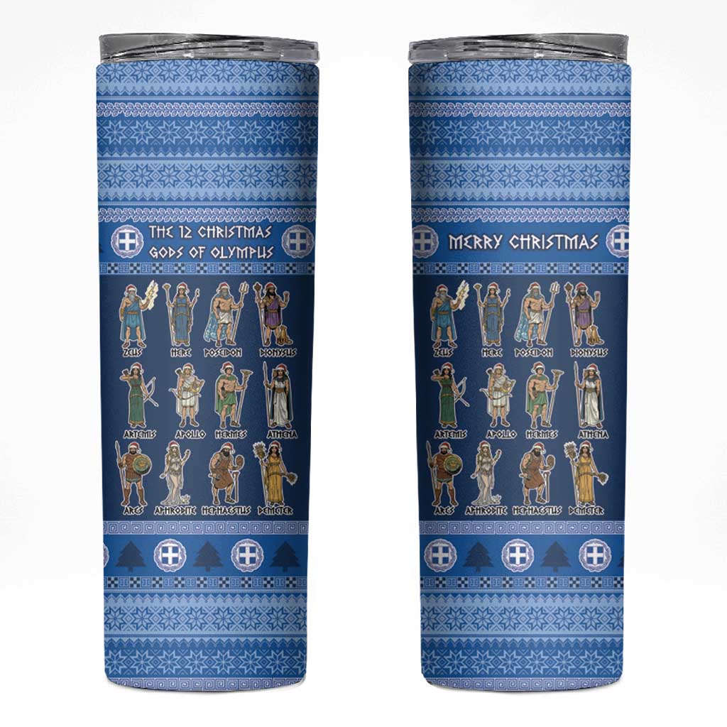 Greece Christmas Skinny Tumbler The Twelve Gods Of Olympus - Wonder Print Shop