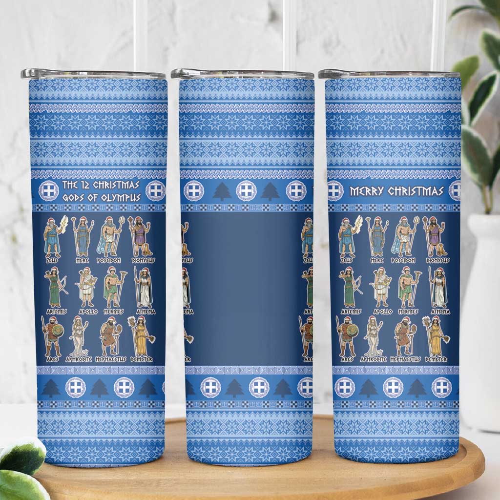 Greece Christmas Skinny Tumbler The Twelve Gods Of Olympus - Wonder Print Shop
