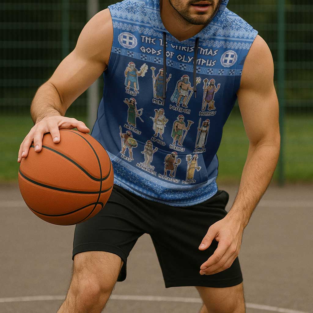 Greece Christmas Sleeveless Hoodie The Twelve Gods Of Olympus - Wonder Print Shop