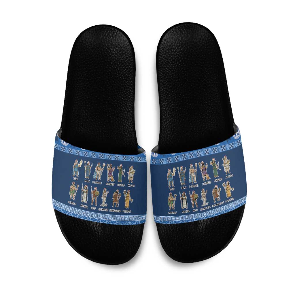 Greece Christmas Slide Sandals The Twelve Gods Of Olympus - Wonder Print Shop