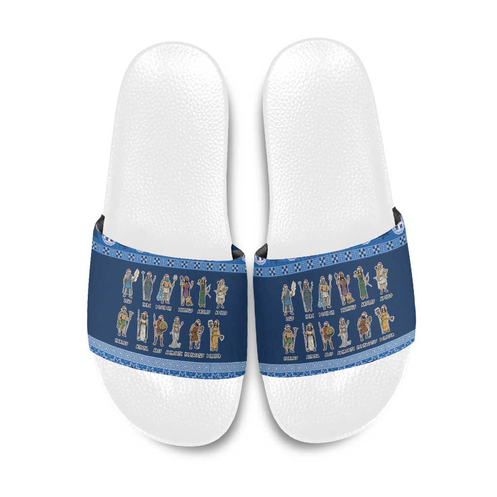 Greece Christmas Slide Sandals The Twelve Gods Of Olympus - Wonder Print Shop