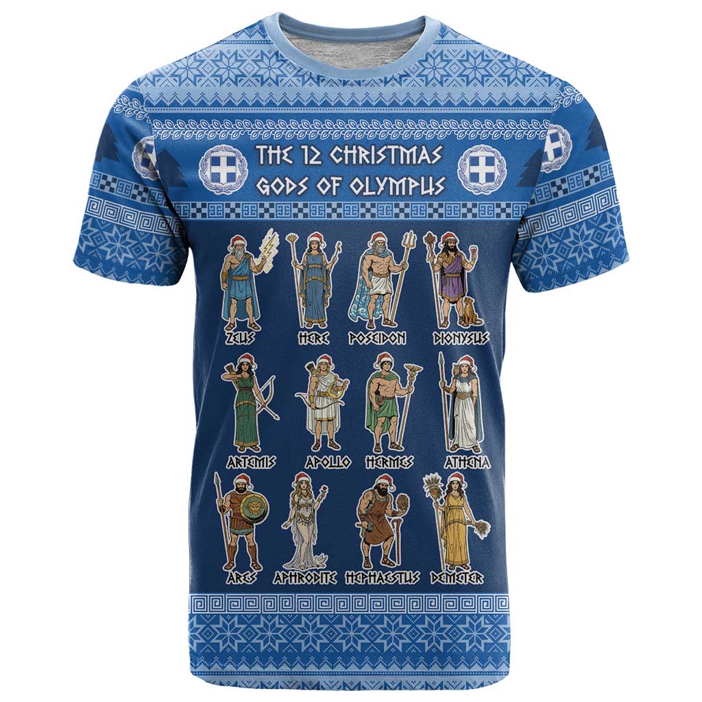 Greece Christmas T Shirt The Twelve Gods Of Olympus - Wonder Print Shop
