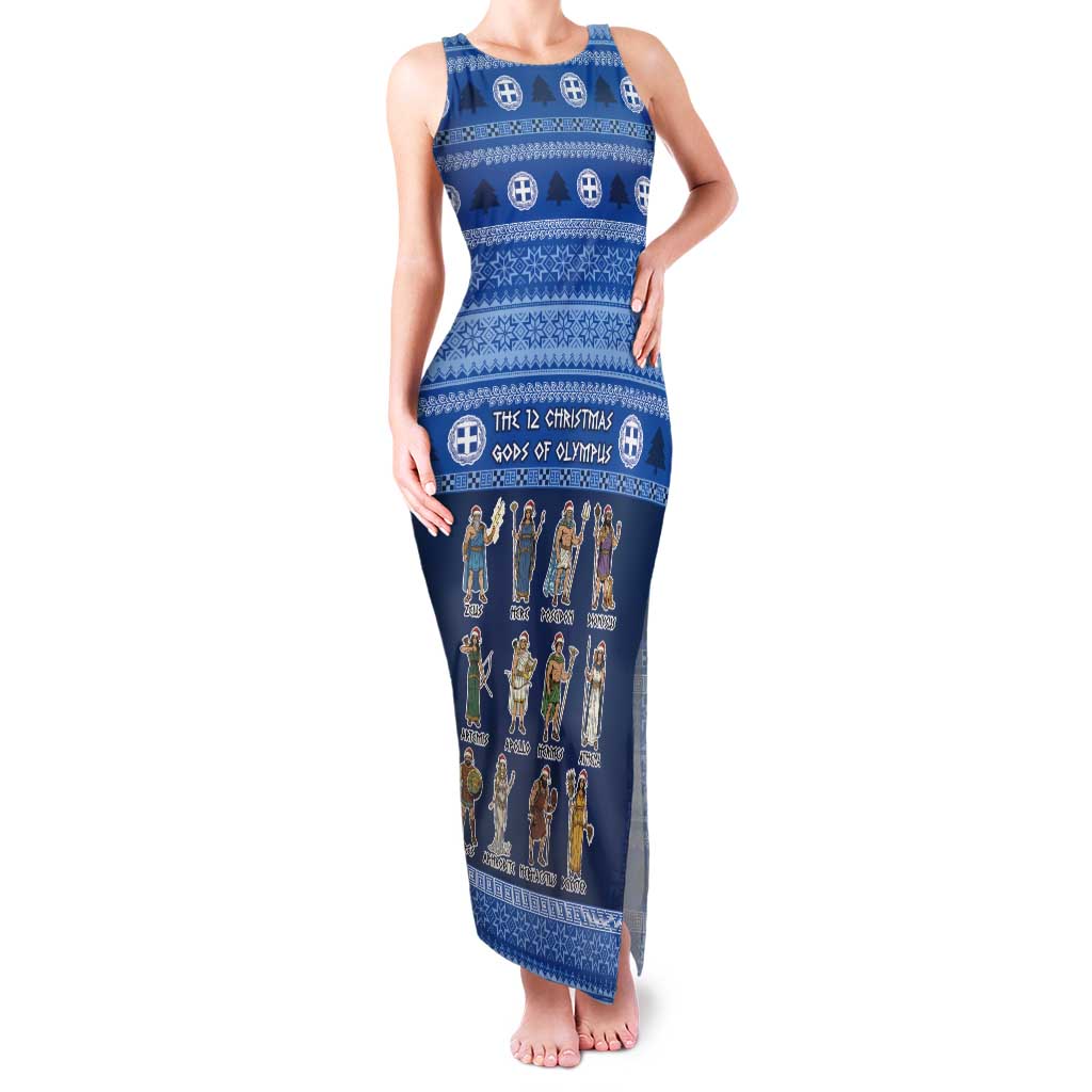Greece Christmas Tank Maxi Dress The Twelve Gods Of Olympus - Wonder Print Shop