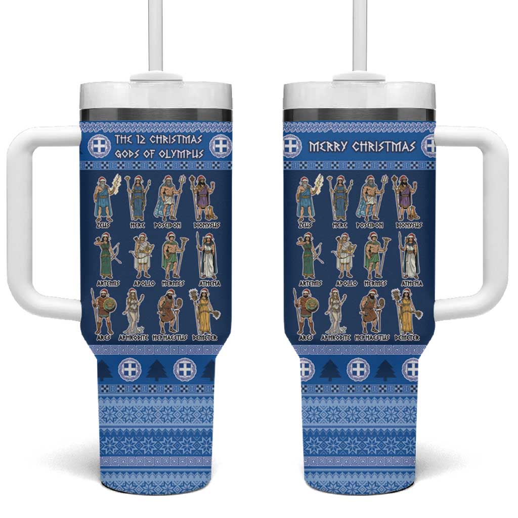 Greece Christmas Tumbler With Handle The Twelve Gods Of Olympus - Wonder Print Shop