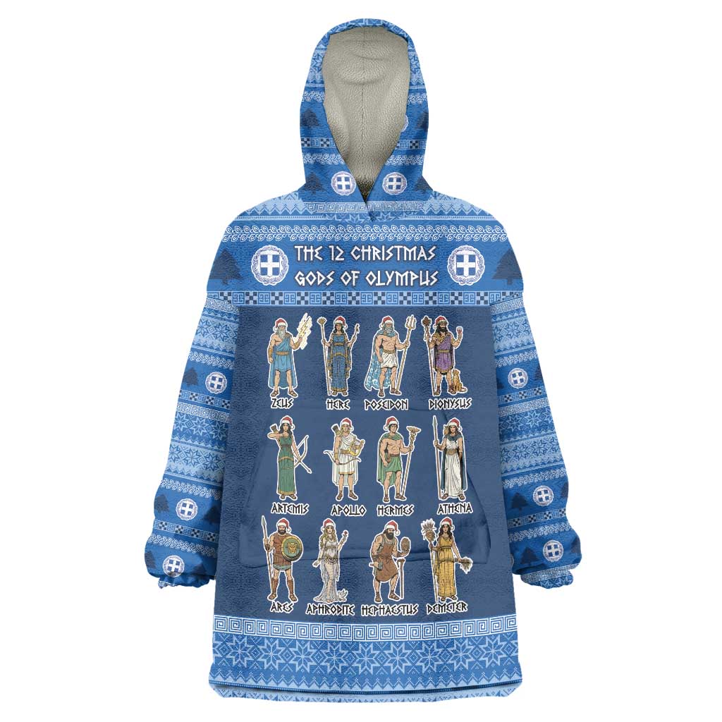 Greece Christmas Wearable Blanket Hoodie The Twelve Gods Of Olympus - Wonder Print Shop