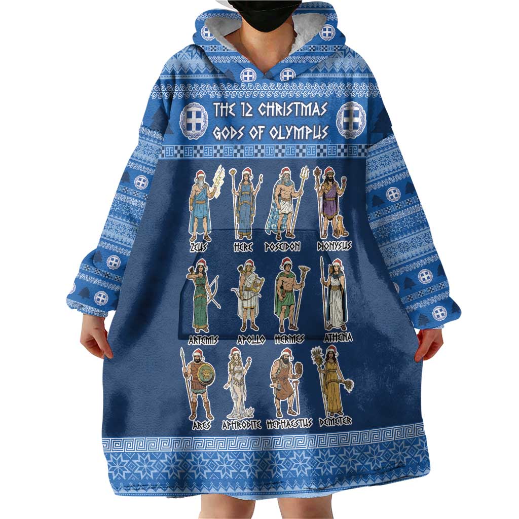 Greece Christmas Wearable Blanket Hoodie The Twelve Gods Of Olympus - Wonder Print Shop