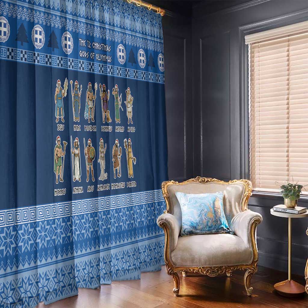 Greece Christmas Window Curtain The Twelve Gods Of Olympus - Wonder Print Shop