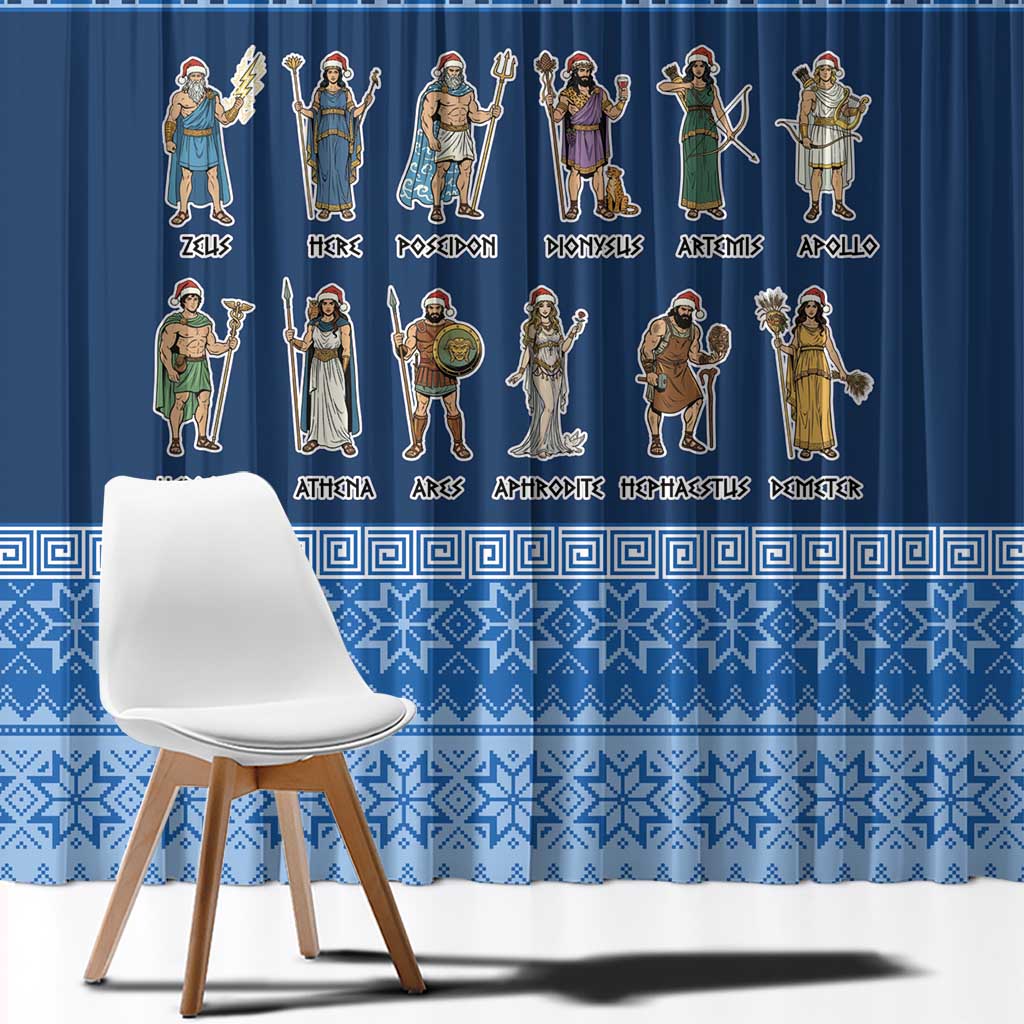 Greece Christmas Window Curtain The Twelve Gods Of Olympus - Wonder Print Shop