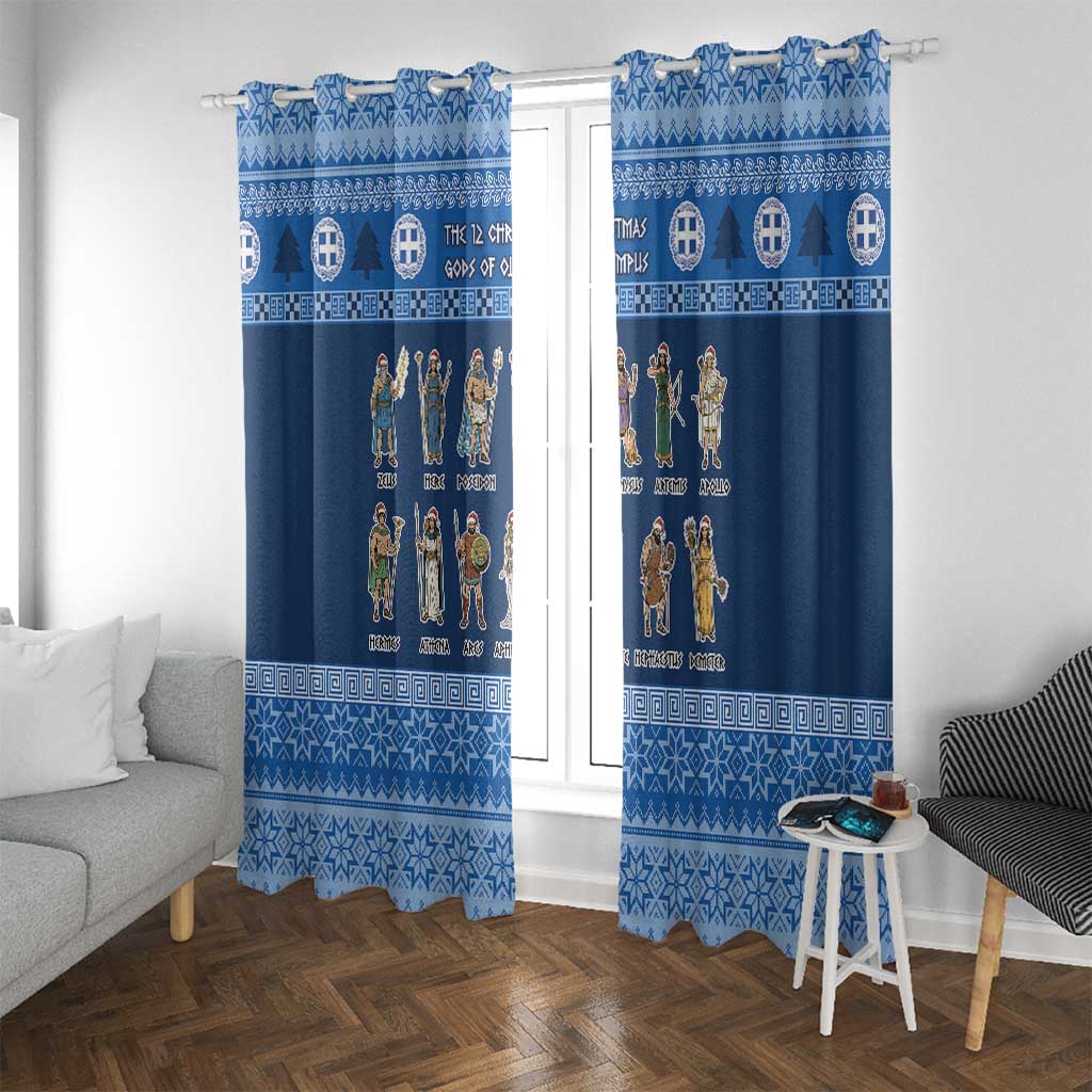 Greece Christmas Window Curtain The Twelve Gods Of Olympus - Wonder Print Shop