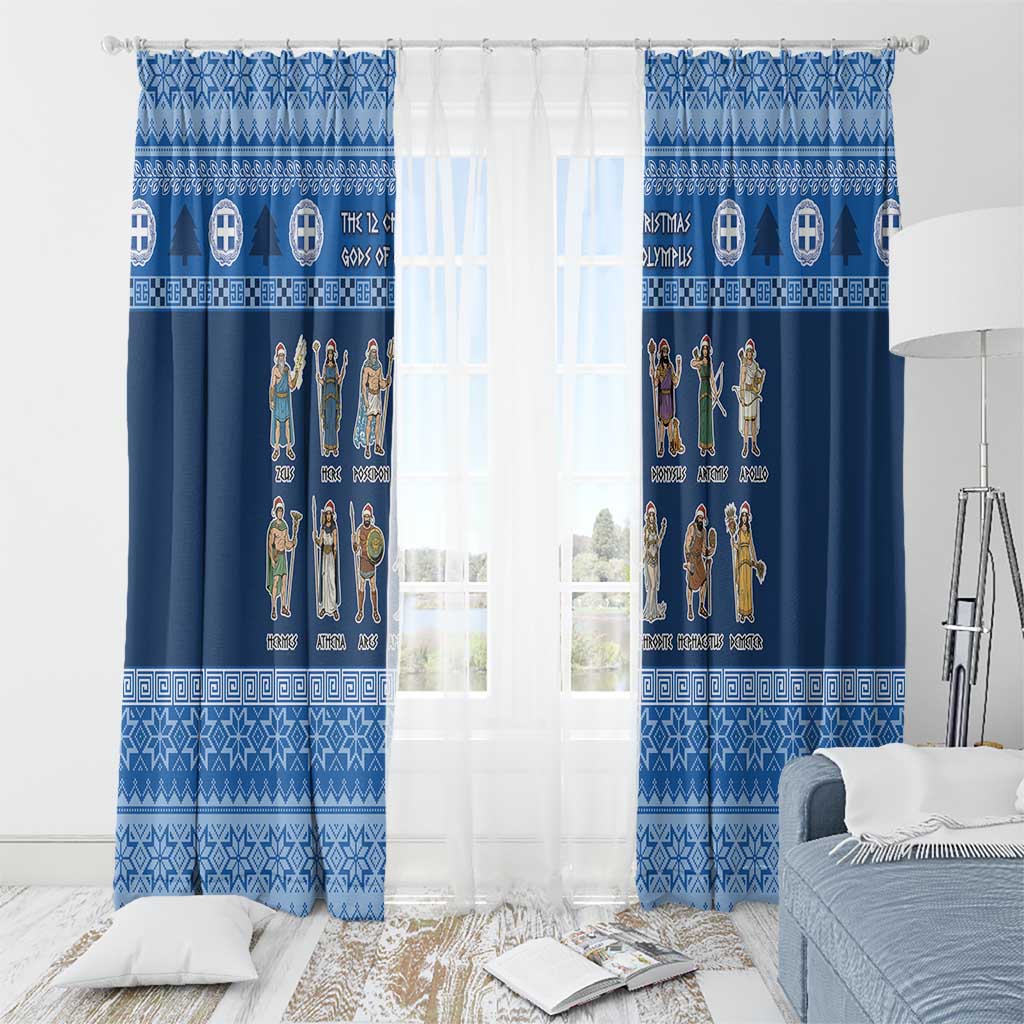 Greece Christmas Window Curtain The Twelve Gods Of Olympus - Wonder Print Shop