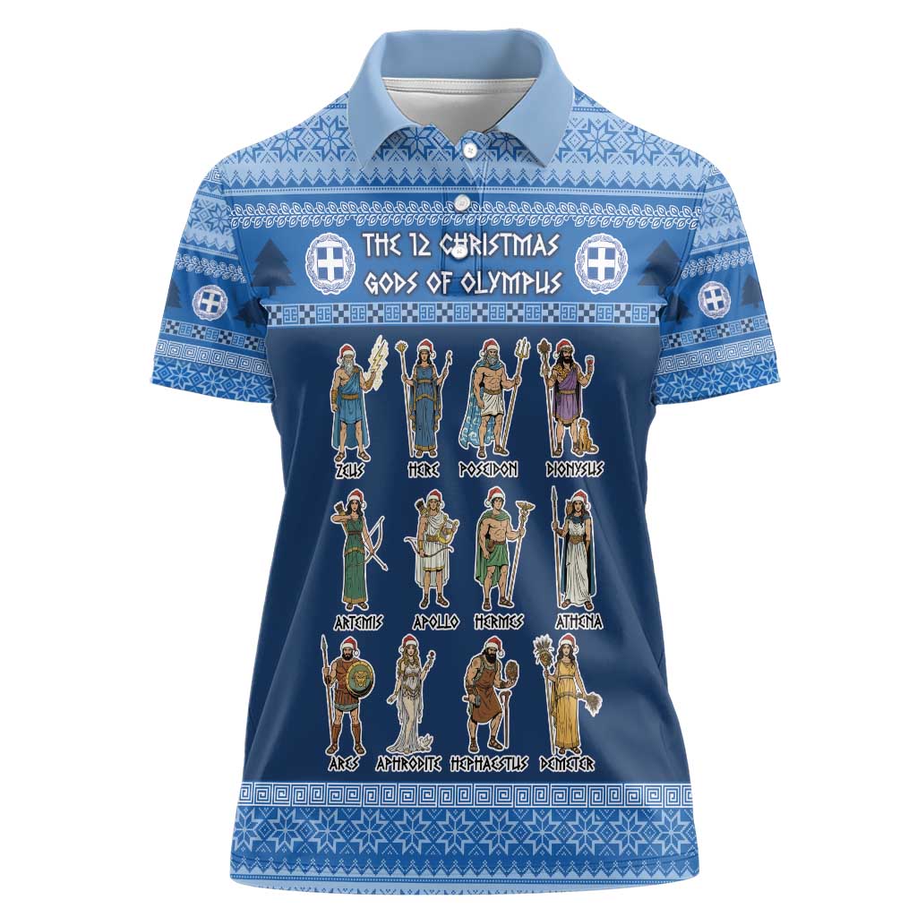 Greece Christmas Women Polo Shirt The Twelve Gods Of Olympus - Wonder Print Shop