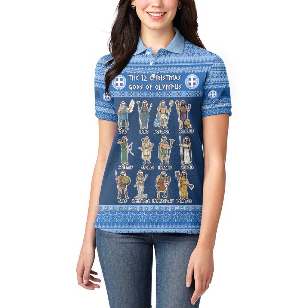 Greece Christmas Women Polo Shirt The Twelve Gods Of Olympus - Wonder Print Shop