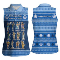 Greece Christmas Women Sleeveless Polo Shirt The Twelve Gods Of Olympus - Wonder Print Shop