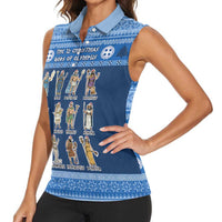Greece Christmas Women Sleeveless Polo Shirt The Twelve Gods Of Olympus - Wonder Print Shop