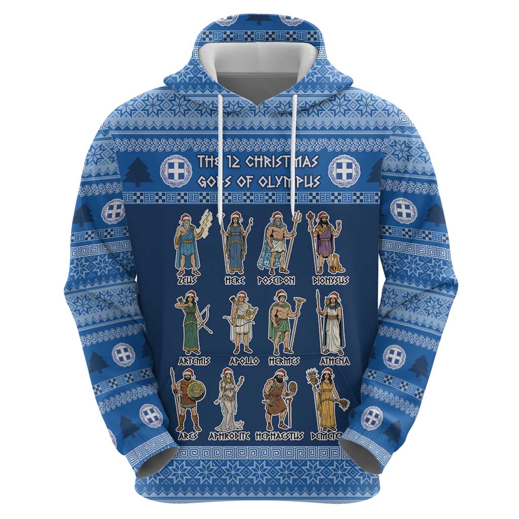 Greece Christmas Zip Hoodie The Twelve Gods Of Olympus - Wonder Print Shop
