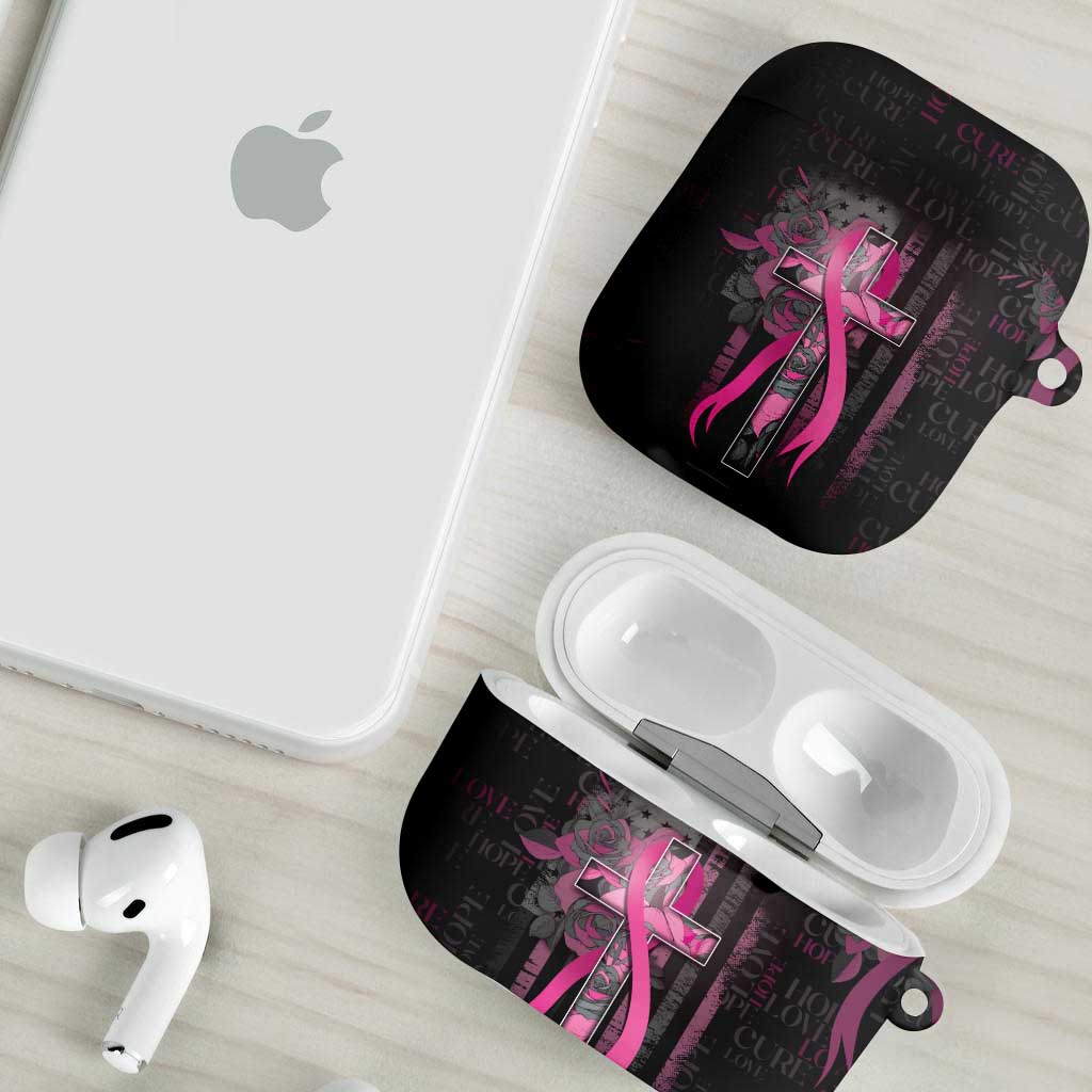 American Breast Cancer AirPods Case Hope And Cure Cross - Wonder Print Shop