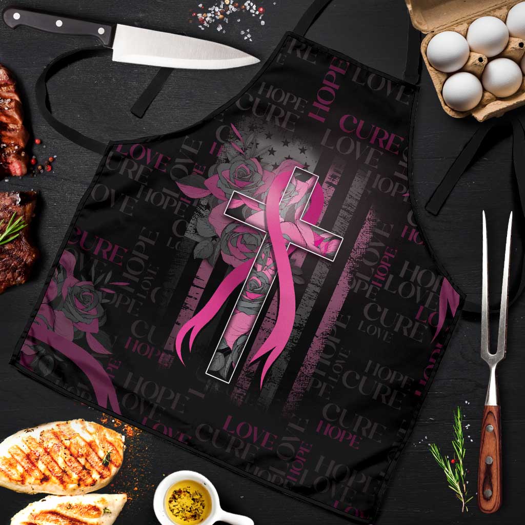 American Breast Cancer Apron Hope And Cure Cross - Wonder Print Shop