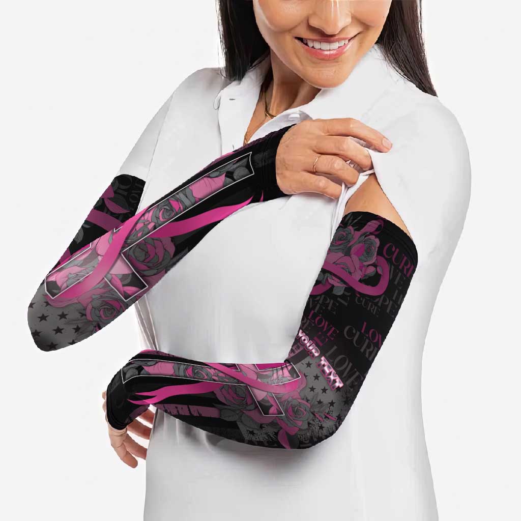 Personalized American Breast Cancer Arm Sleeves Hope And Cure Cross - Wonder Print Shop