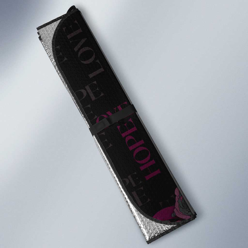 American Breast Cancer Auto Sun Shade Hope And Cure Cross - Wonder Print Shop