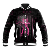 Personalized American Breast Cancer Baseball Jacket Hope And Cure Cross - Wonder Print Shop