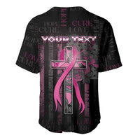 Personalized American Breast Cancer Baseball Jersey Hope And Cure Cross - Wonder Print Shop