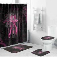 American Breast Cancer Bathroom Set Hope And Cure Cross - Wonder Print Shop