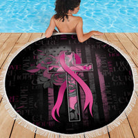 American Breast Cancer Beach Blanket Hope And Cure Cross - Wonder Print Shop