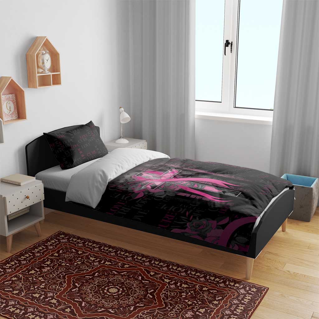 American Breast Cancer Bedding Set Hope And Cure Cross - Wonder Print Shop