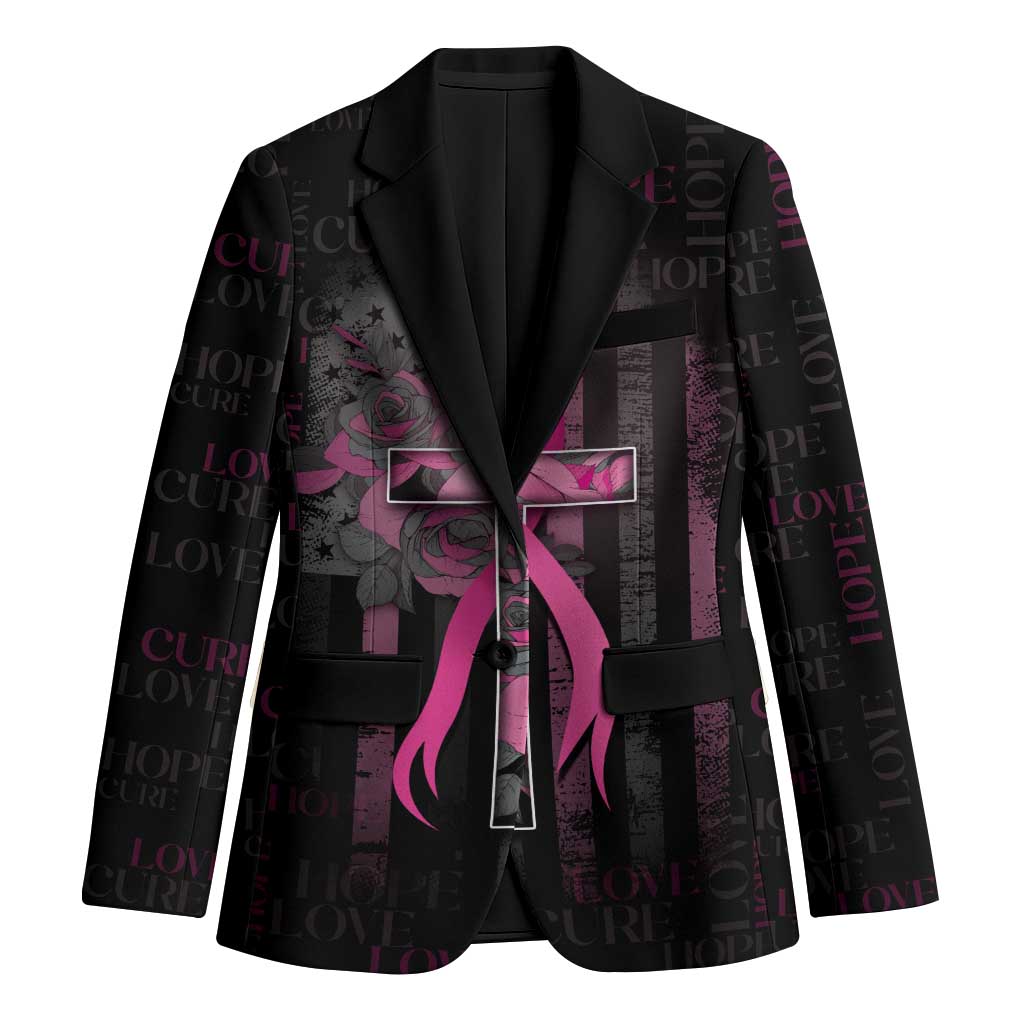 Personalized American Breast Cancer Blazer Hope And Cure Cross - Wonder Print Shop