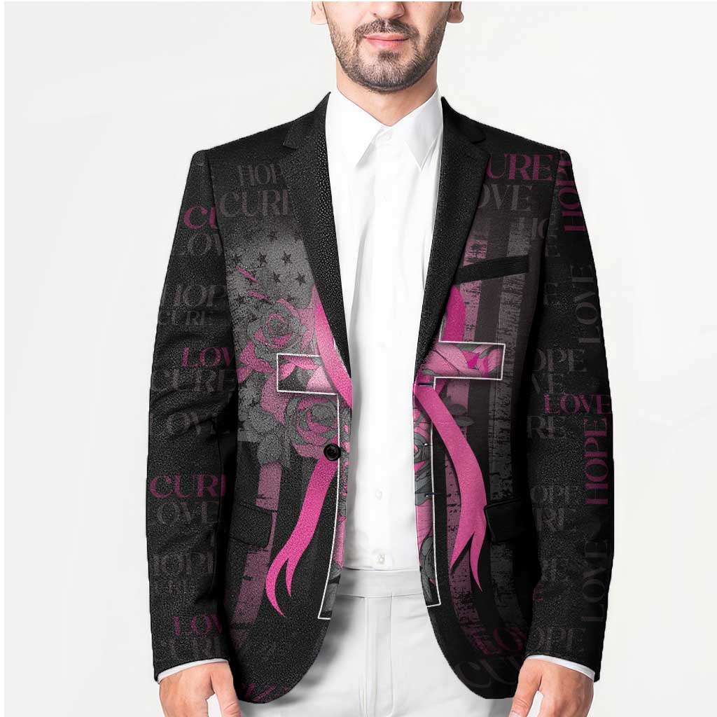Personalized American Breast Cancer Blazer Hope And Cure Cross - Wonder Print Shop