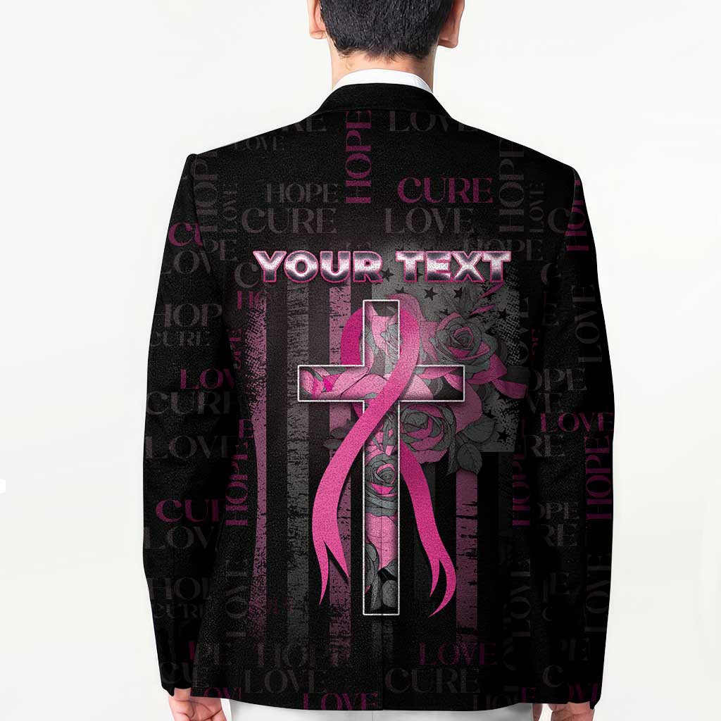 Personalized American Breast Cancer Blazer Hope And Cure Cross - Wonder Print Shop