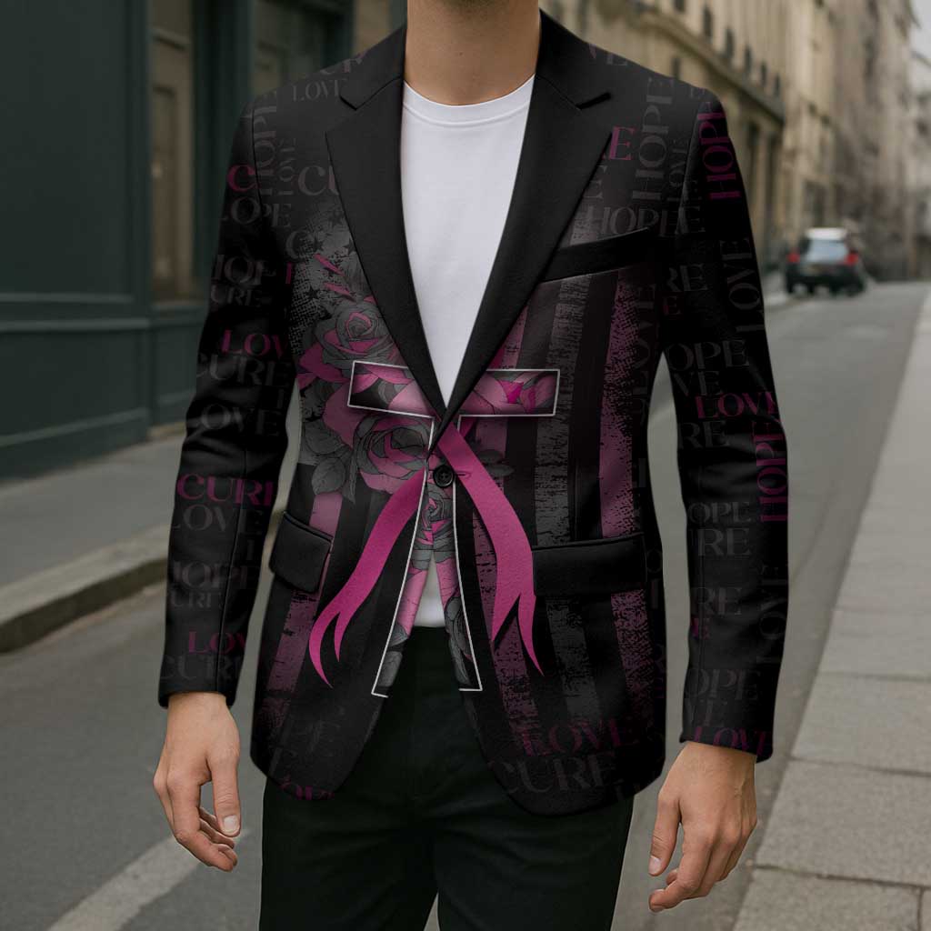 Personalized American Breast Cancer Blazer Hope And Cure Cross - Wonder Print Shop
