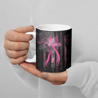 Personalized American Breast Cancer Ceramic Mug Hope And Cure Cross - Wonder Print Shop