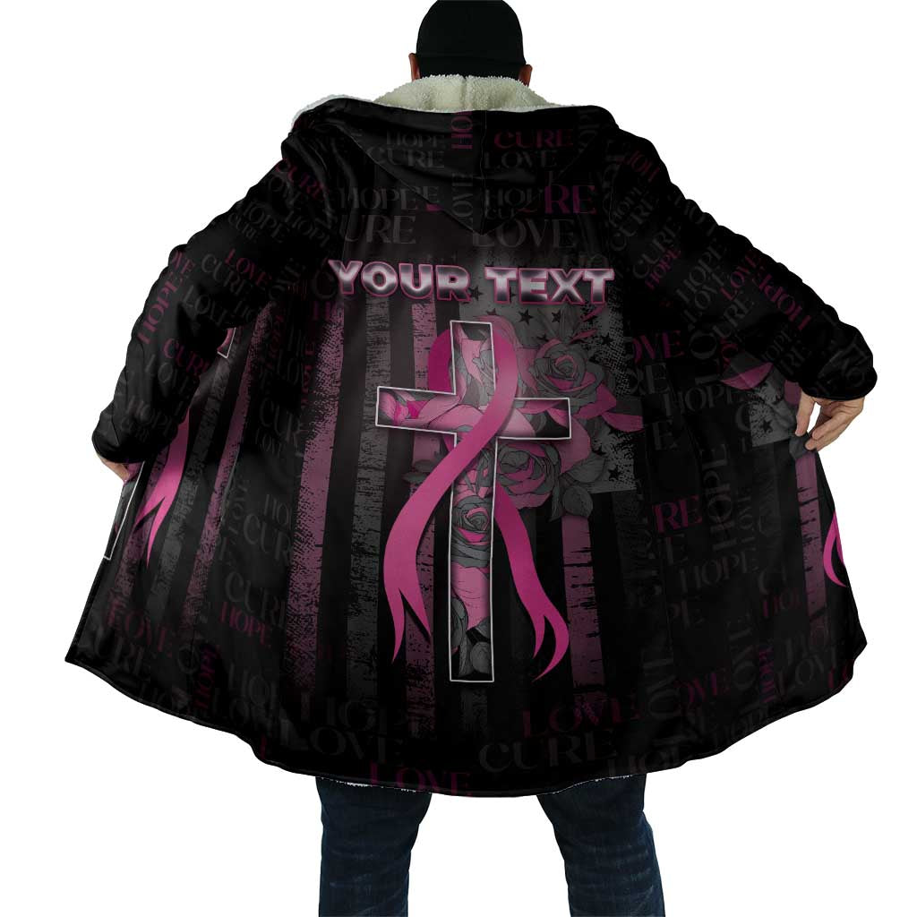 Personalized American Breast Cancer Cloak Hope And Cure Cross - Wonder Print Shop
