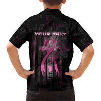 Personalized American Breast Cancer Family Matching Mermaid Dress and Hawaiian Shirt Hope And Cure Cross - Wonder Print Shop